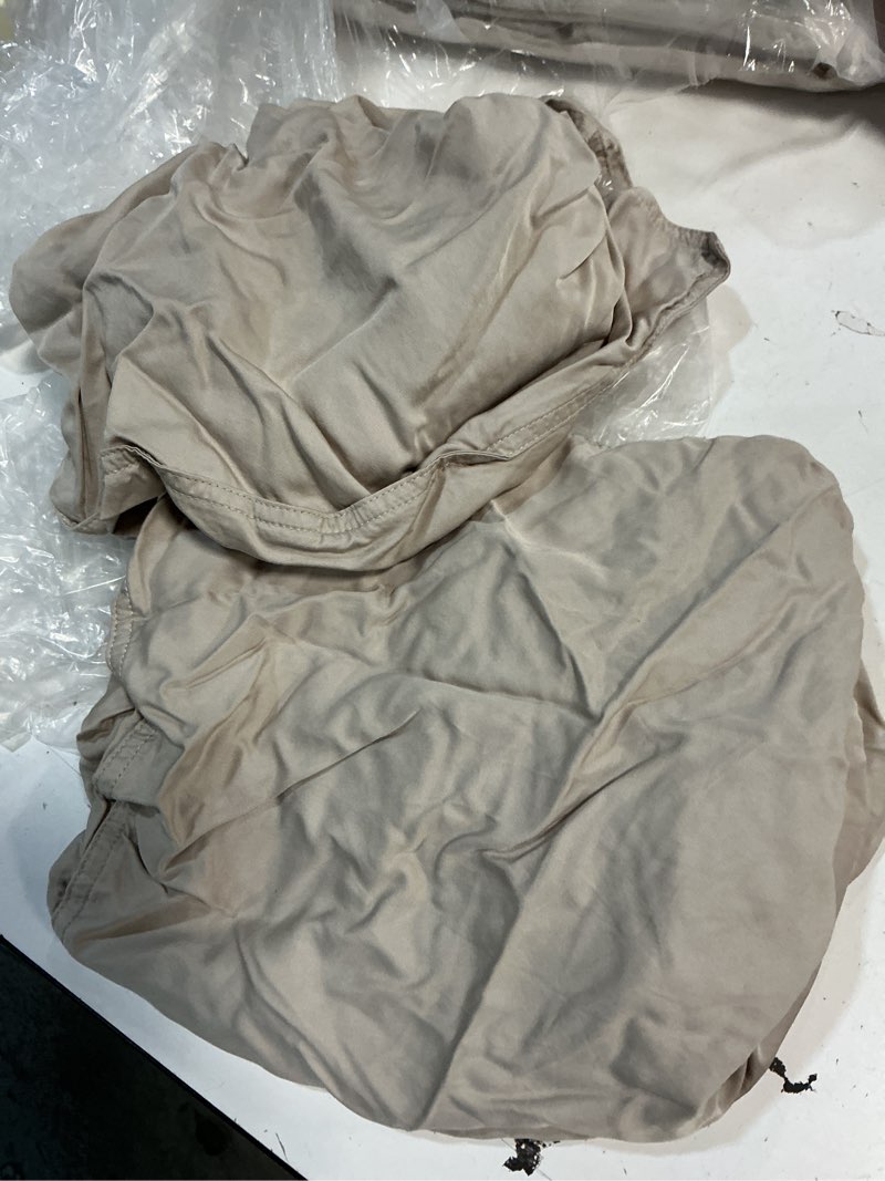 Condition photo showing As Is for bamboo sham set, standard, sand