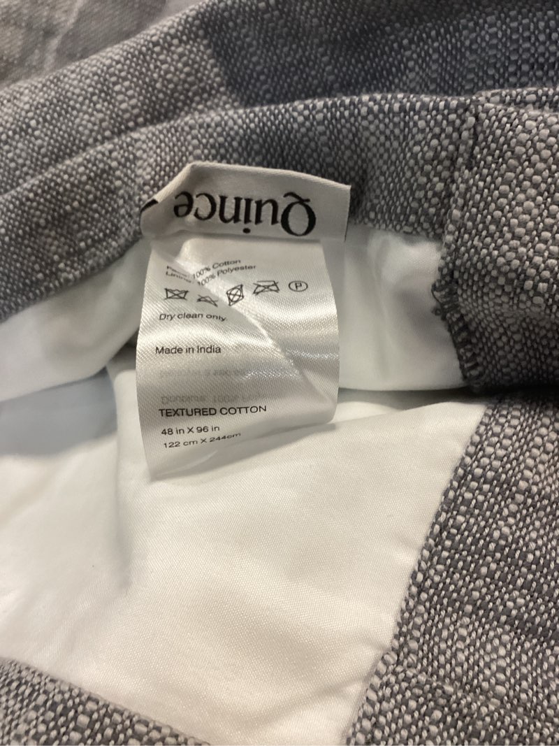 Condition photo showing Good Condition for textured cotton room darkening curtain, blue, 48x96 (1 panel only)