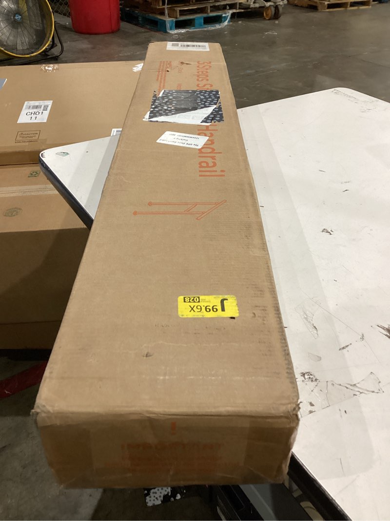 Condition photo showing New/Like New for hand rails for outdoor steps, 2-5 steps wrought iron handrails for outdoor steps, stair railing for porch, home, garden, indoor, staircase handrails for wooden, cement, brick, marble (3 steps)