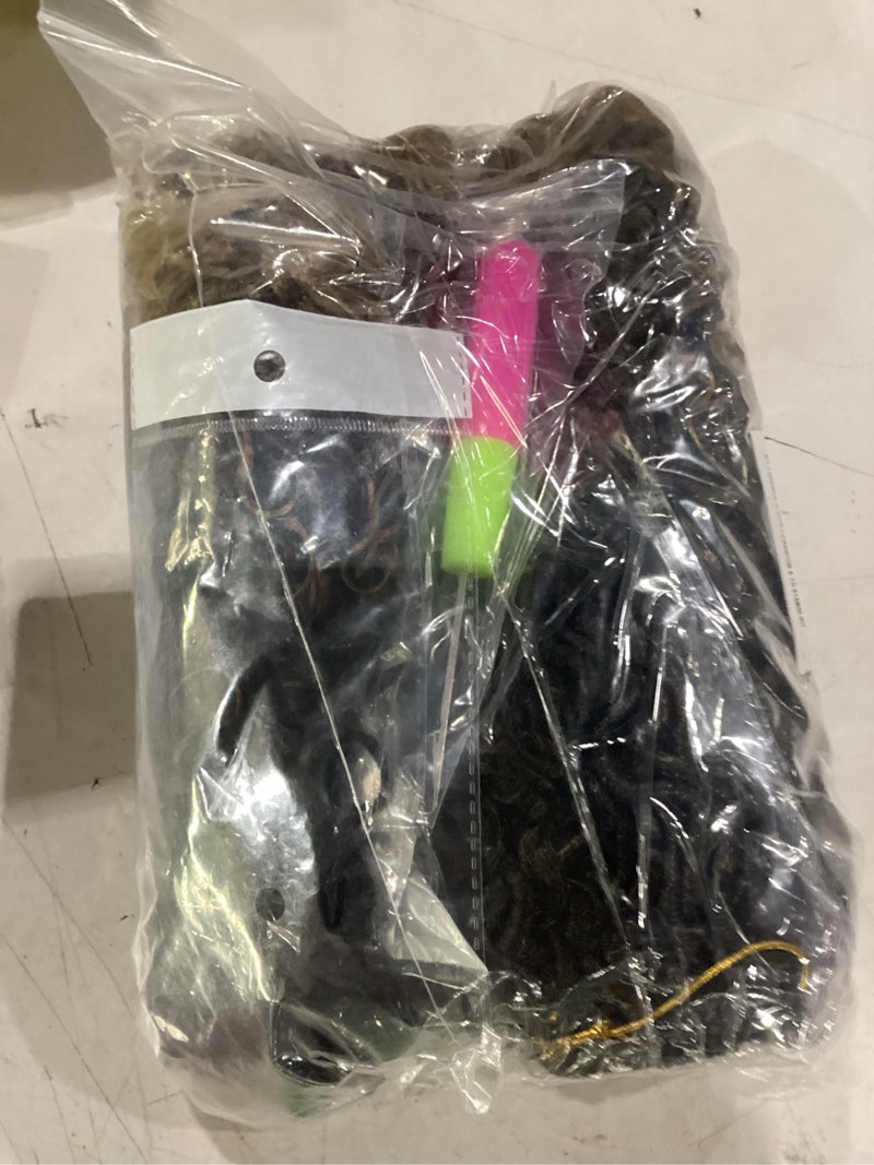 Condition photo showing New/Like New for 8 packs goddess faux locs crochet hair for black women, goddess locs crochet hair, boho style locs, river hair with curly ends (18inch, t27#, 8packs) t1b/27 18 inch (pack of 8)