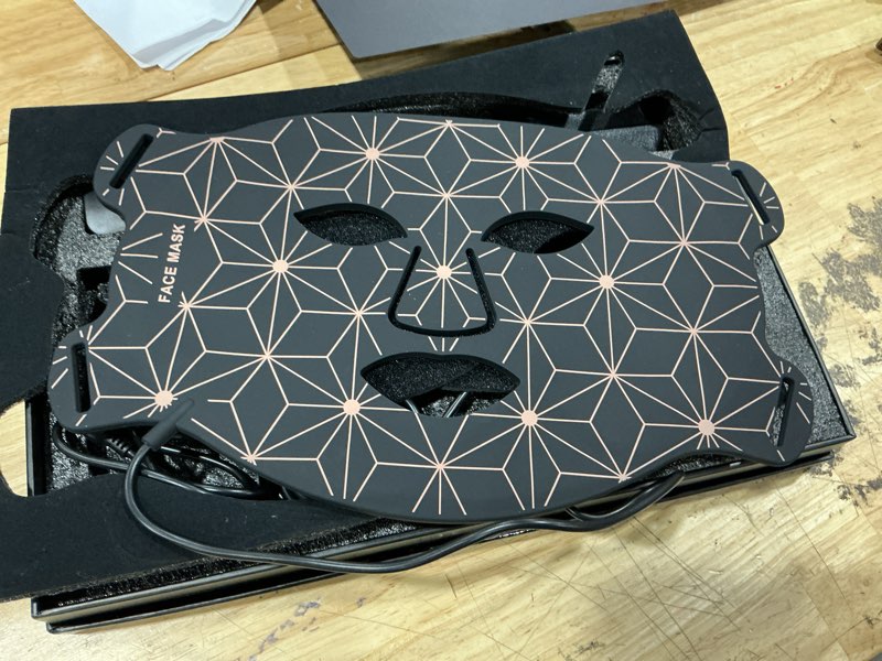 Condition photo showing Good Condition for red light therapy for face, 8 colors led face mask light therapy with 850nm near-infrared, 3000 mah rechargeable red light therapy mask, skin care device at home and travel for skin rejuvenation