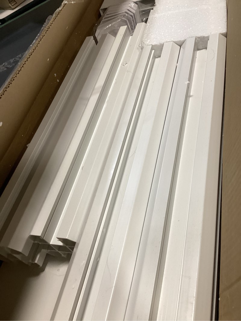 Condition photo showing As Is for Whelping Box for Large Breed Dogs, Whelping Box for Puppies, PVC Puppy Playpen, Waterproof & Rustproof Whelping Pen, Puppy Whelping Supplies, Raised Garden Bed, Indoors & Outdoors, 48x48x18 in, White