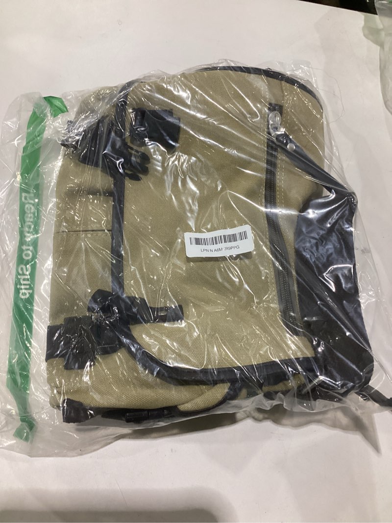 Condition photo showing Good Condition for [upgraded] vintage canvas messenger bag 13 15.6 17 inches large book laptop shoulder bag women men new (beige, medium) beige medium