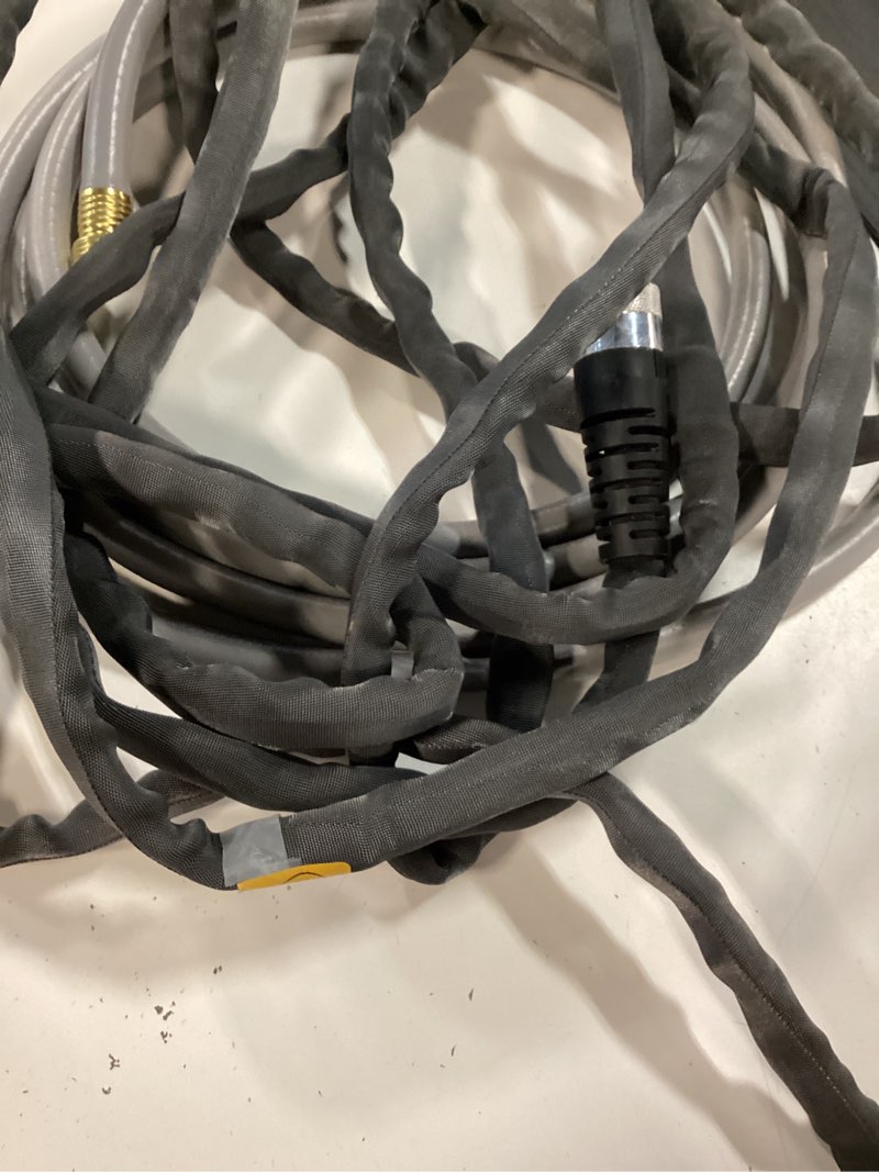 Condition photo showing As Is for 5/8\" x 25 ft zero-g lightweight garden hose, kink free garden hose, teknor apex water hose zero-g 5/8\" x 25
