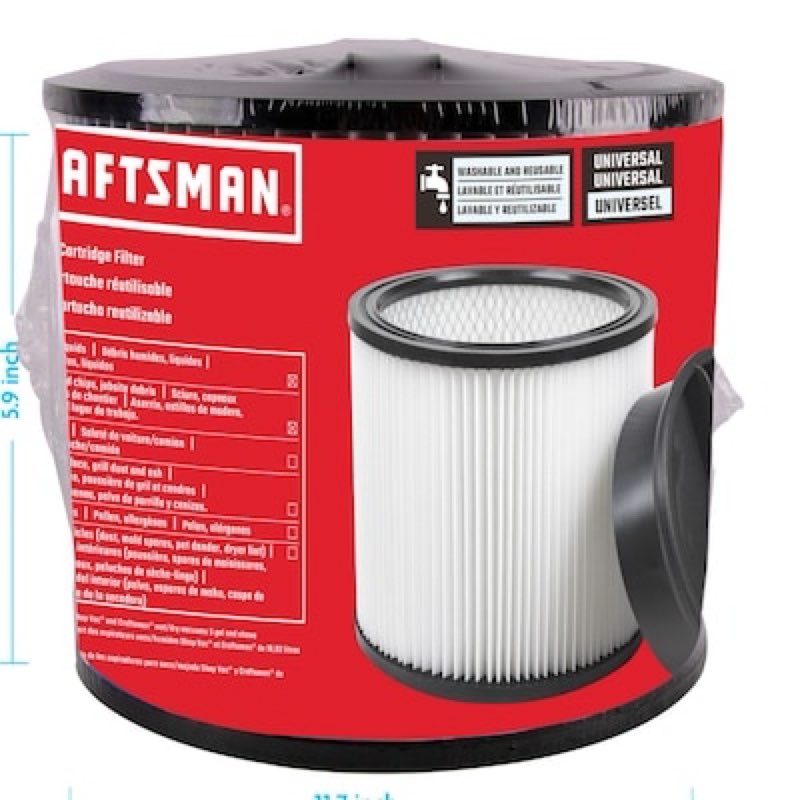 CRAFTSMAN Reusable Large Wet/Dry Shop Vacuum Cartridge filter