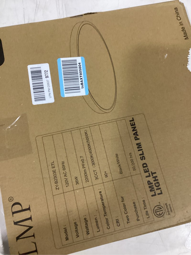 Condition photo showing Good Condition for lmp 15.8inch flush mount ceiling light 36w, 3cct selectable (3000k/4000k/5000k) dimmable ceiling light fixture, 2200lm white thin round led ceiling light flush mount for bedroom,2 packs, tel white 2 packs