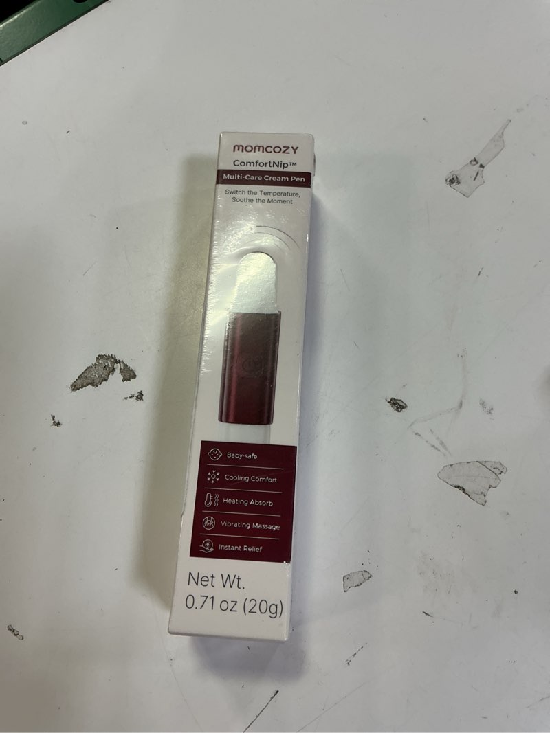 Condition photo showing New/Like New for Momcozy ComfortNip™ 3-in-1 Heat/Cool/Vibe Nipple Cream Pen| Touch-Free 316 Steel Head, Botanical Breastfeeding Cream, Rechargeable Portable Christmas Gift for Nipple Pain Relief