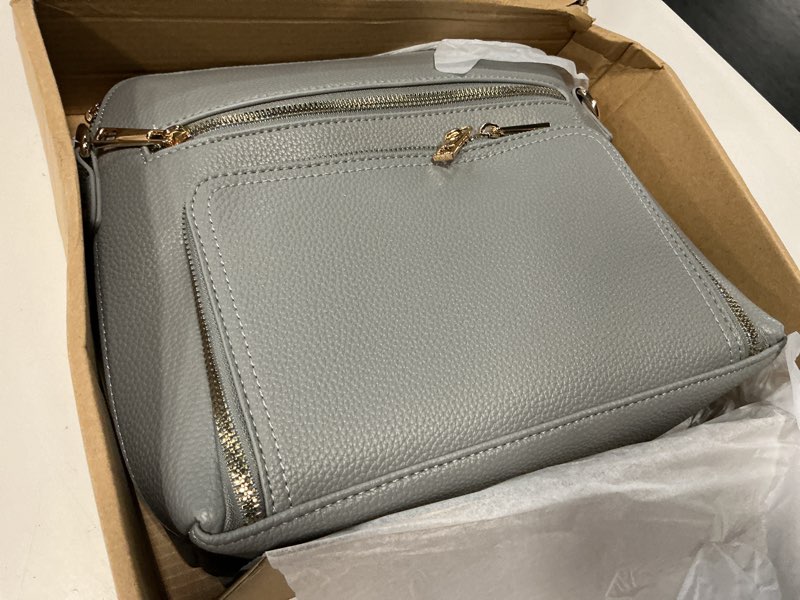 Condition photo showing New/Like New for crossbody purses for women small crossbody bags for women with built in rfid wallet grey