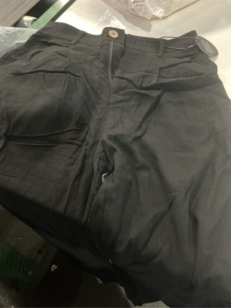 Condition photo showing Good Condition for women's 2 piece outfits linen vest waistcoat dressy casual sets wide leg pants suits black small tall