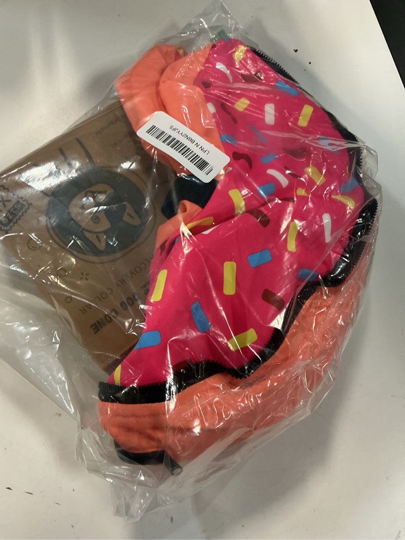 Condition photo showing Good Condition for Supet Raised Inflatable Dog Cone Collar to Stop Licking, Soft Dog Cone Alternative After Surgery, Doggie Neck Donut Collar for Small Medium Large Dogs Donut Pink XL(Neck 14"-18")