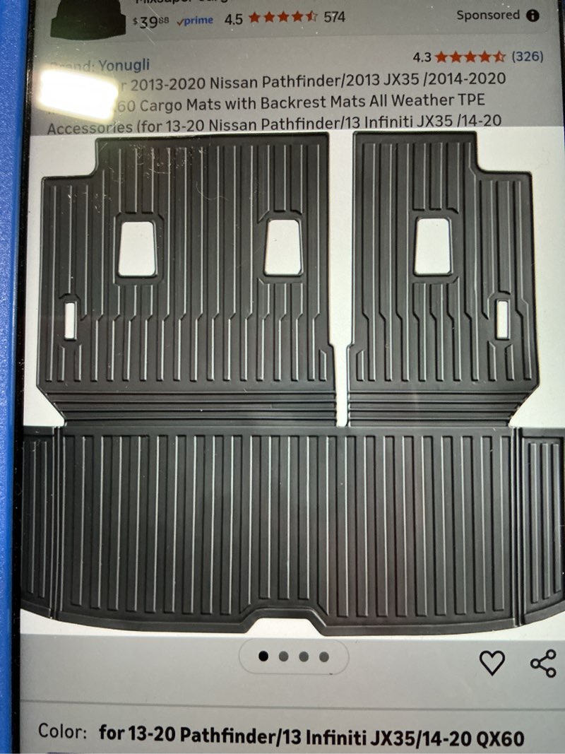 custom for 2013-2020 nissan pathfinder cargo mats