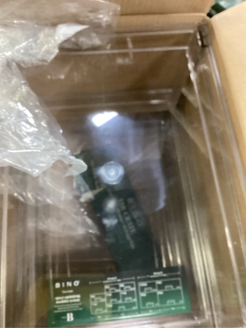 Condition photo showing As Is for STORi STAX Plastic Stackable Organizer Drawers (Set of 2) Clear | 12.5" Wide | Set Includes One Open Drawer & One Divided Drawer | Organize Office Desk Accessories & Sort Paper | Made in USA Clear Open/Divided 2pk