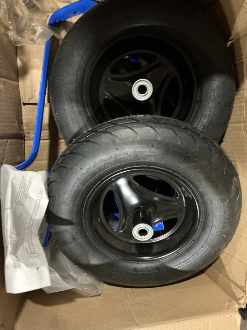 Condition photo showing As Is for kobalt 7-cu ft 2 wheel high-density poly push wheelbarrow