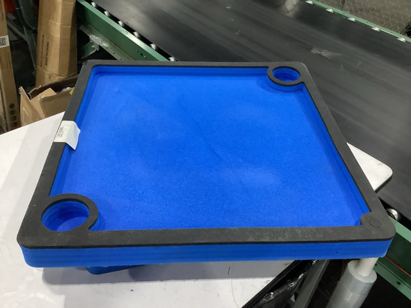 Condition photo showing Good Condition for floating breakfast table serving buffet blue and black tray drink holders for swimming pool or beach party float lounge refreshment durable foam uv resistant with cup holders 24 inches