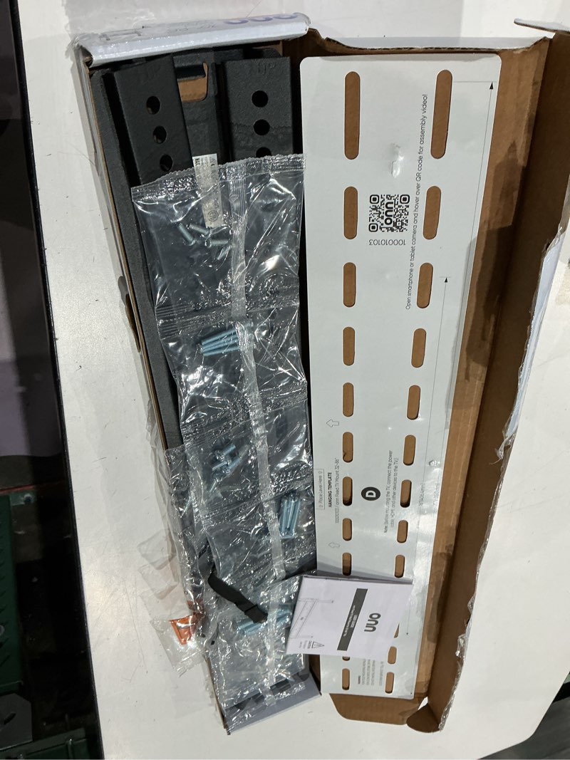Condition photo showing As Is for onn. fixed tv wall mount for tvs 32" to 86", holds up to 120 lbs