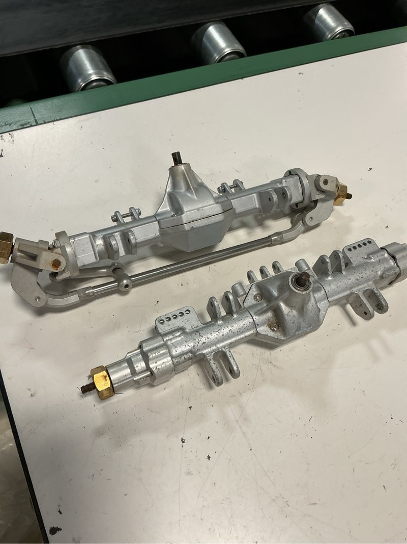 Condition photo showing As Is for front rear axles with steel gears for rc 1/8 losi lmt monster truck diy remote control toys car 1:8 upgrade parts (silver)
