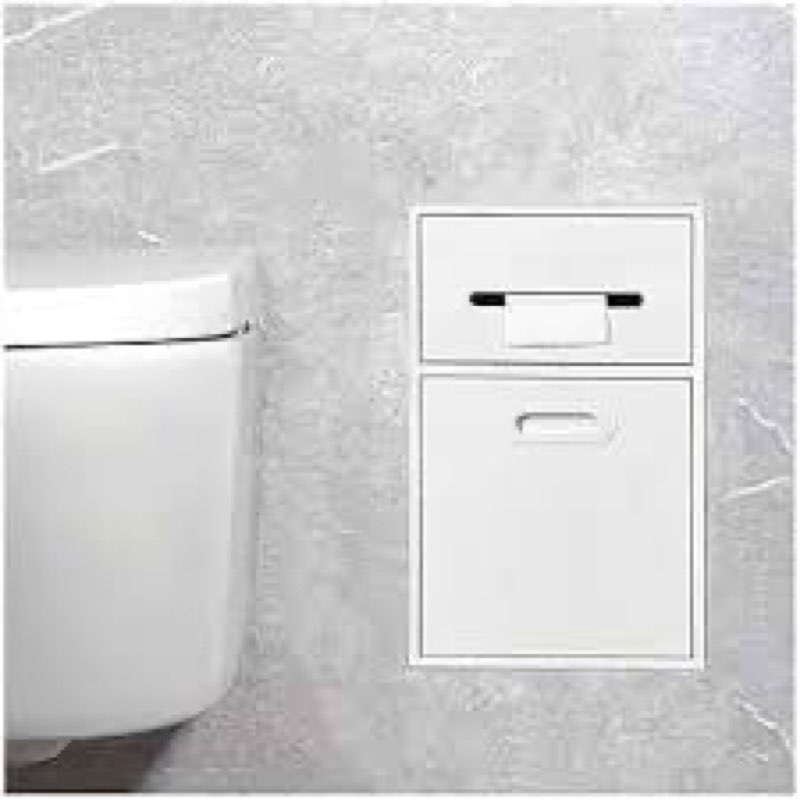 7.8?x 19.6?stainless steel shower niches with trash can & toilet paper organizer, recessed wall niche with removable door for bathroom