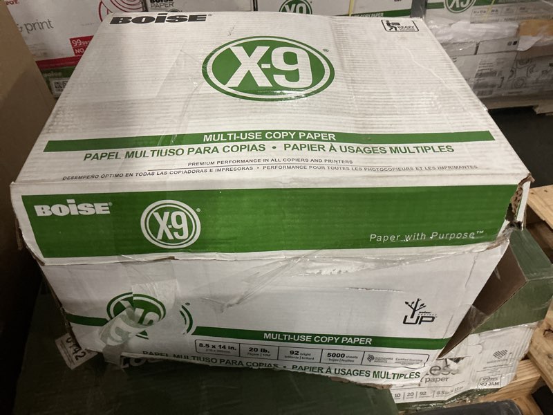 Condition photo showing Good Condition for boise® x-9® multi-use printer & copy paper, 10 reams, white, legal (8.5" x 14"), 5000 sheets per case, 20 lb, 92 brightn