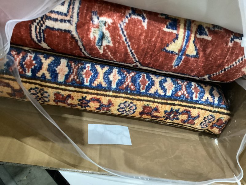 Condition photo showing Good Condition for rugland 9x12 area rug - stain resistant washable area rug, anti slip backing area rugs 9x12 living room, vintage tribal area rugs, burgundy tpr10-burgundy 9' x 12' (rectangular)