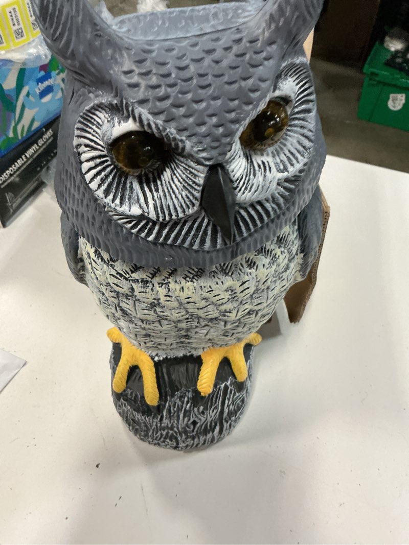 Condition photo showing Good Condition for solar powered garden owl with motion detection, rotating head, realistic hoots and silent mode, outdoor statue and sculpture, owl decoration for home, garden, patio and lawn