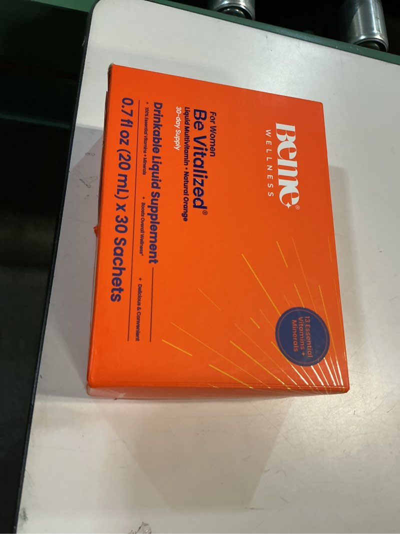 Condition photo showing New/Like New for BeMe Liquid Multivitamins for Women - Advanced Liquid Delivery System with 13 Vitamins & Minerals - Tear & Go Sachets, Non-GMO, Orange Flavor (30 Sachets) Orange - Women 1.88 Pound (Pack of 1)