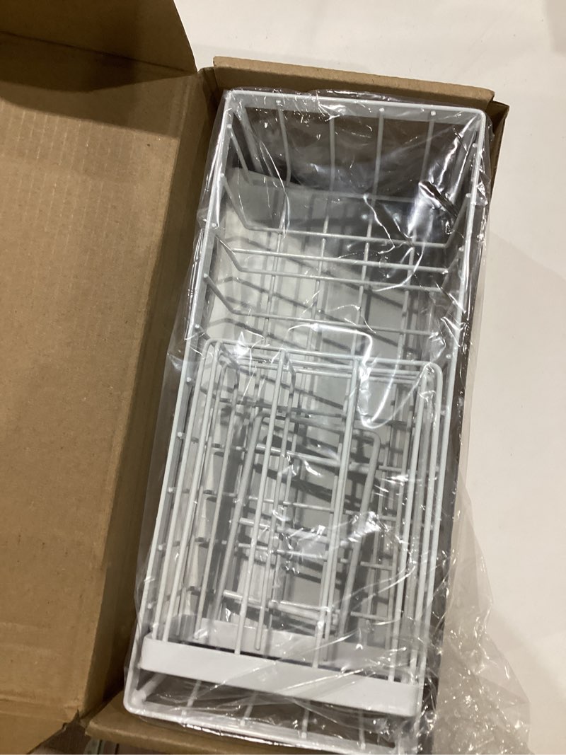 Condition photo showing Good Condition for cisily sink caddy sponge holder - stainless steel rustproof, high brush holder, dish sponge organizer with divider (white) white 9.25?