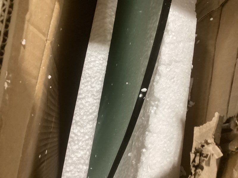 MIINO Walnut Modern Triangle Coffee Table with Abstract Solid Wood Base Base, Mid-Century Modern Sho