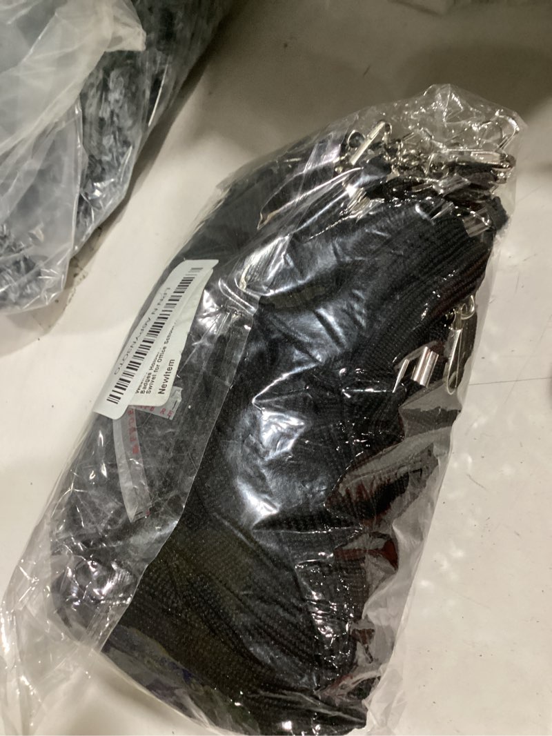 Condition photo showing New/Like New for 1000 Pack Bulk Lanyards for ID Name Badges Holder Flat Lanyards with Hook Clip Swivel for Office School Accessories (Black) Black 1000