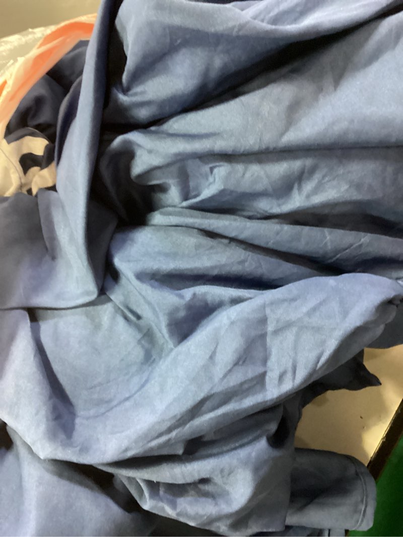 Condition photo showing Good Condition for cottolester full size comforter navy blue striped comforters for boys&girls,7 pieces bed in a bag simple neutral-style bedding sets for kids teen full navy blue