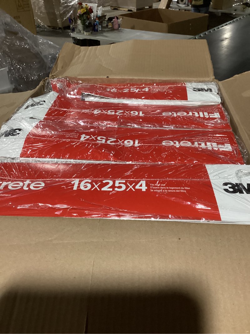 Condition photo showing New/Like New for Filtrete 16x25x4 AC Furnace Air Filter, MPR 1000, MERV 11, Fits Lennox & Honeywell Devices, Allergen Defense, Electrostatic Air Cleaning Filter, 4-Pack (actual size 15.88 x 24.56 x 4.31)