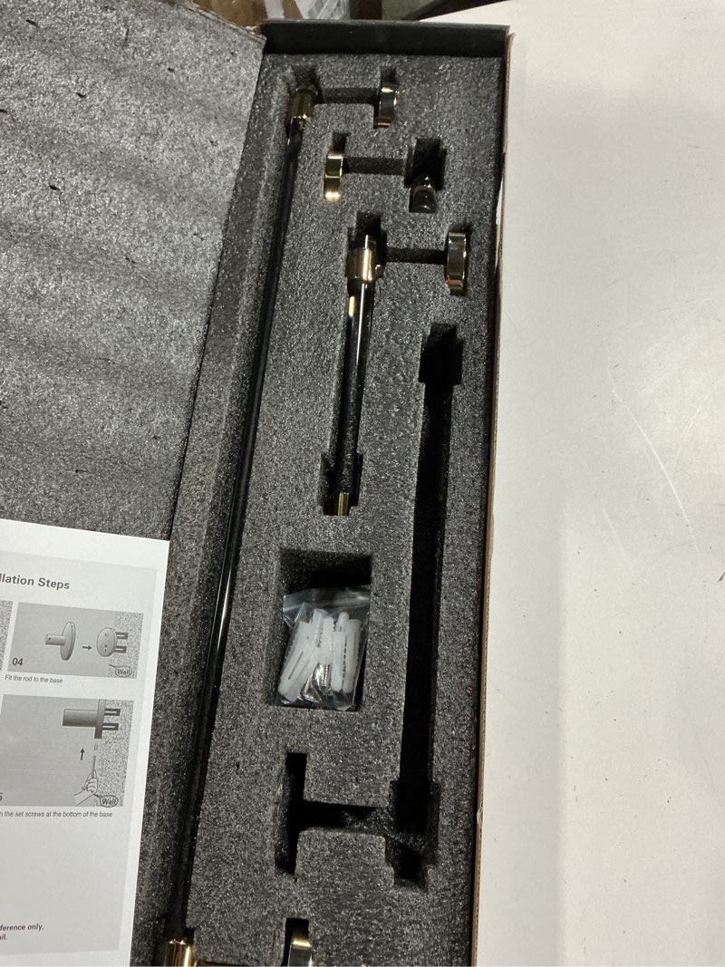Condition photo showing New/Like New for bathroom accessories set acrylic gold - towel bar rack toilet paper holder towel hook - wall mounted bathroom hardware set 3 pieces shunli 3-piece (56.5cm towel bar)