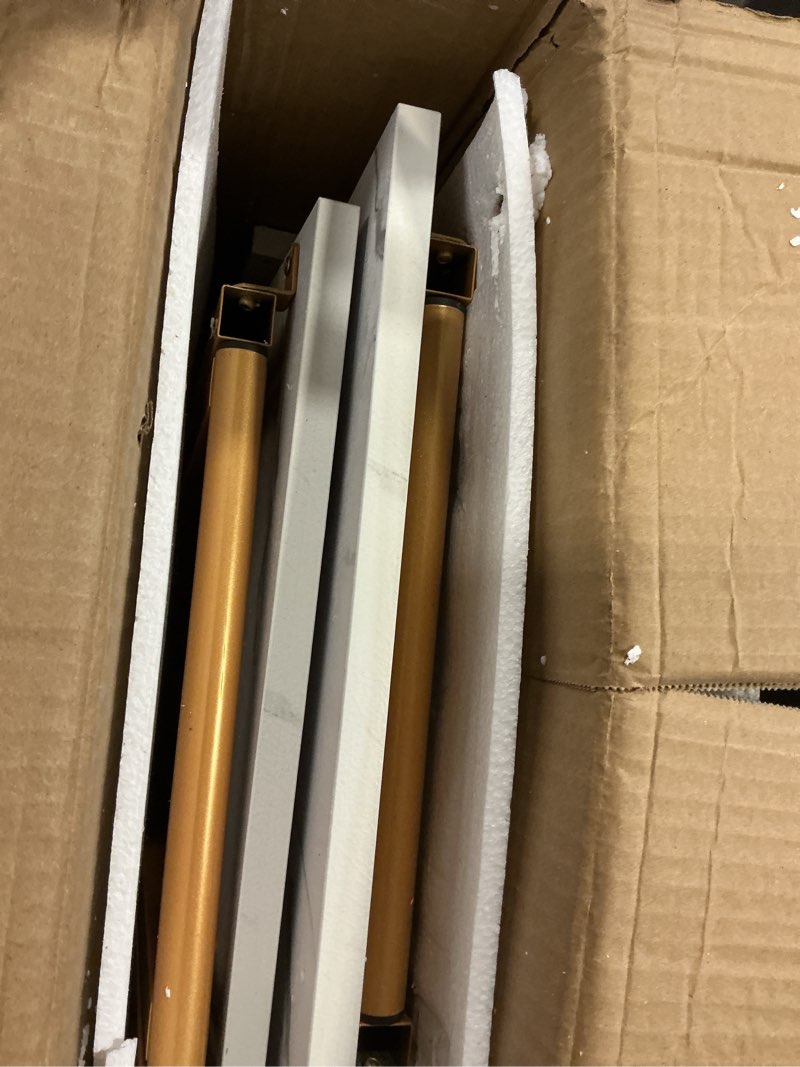 Condition photo showing As Is for Folding TV Tray Tables, Set of 2 Side Table for Small Place, Snack Eating Tables at Couch, Folding Tables with Removable Serving Tray, Portable End Table Easy Assembly White