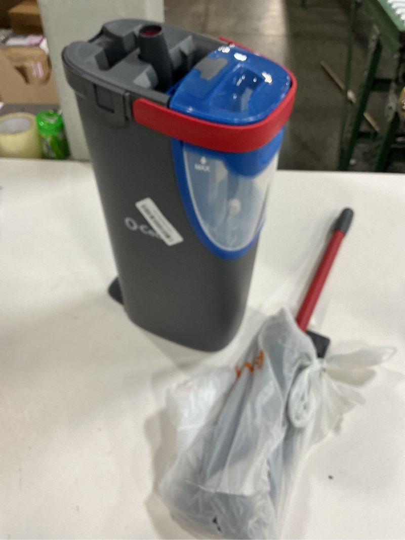 Condition photo showing As Is for o-cedar h2pro flat mop system | quick cleaning tool | clean with clean water | machine washable reusable microfiber mop pad | safe on wood floors, vinyl, tile, baseboards, walls