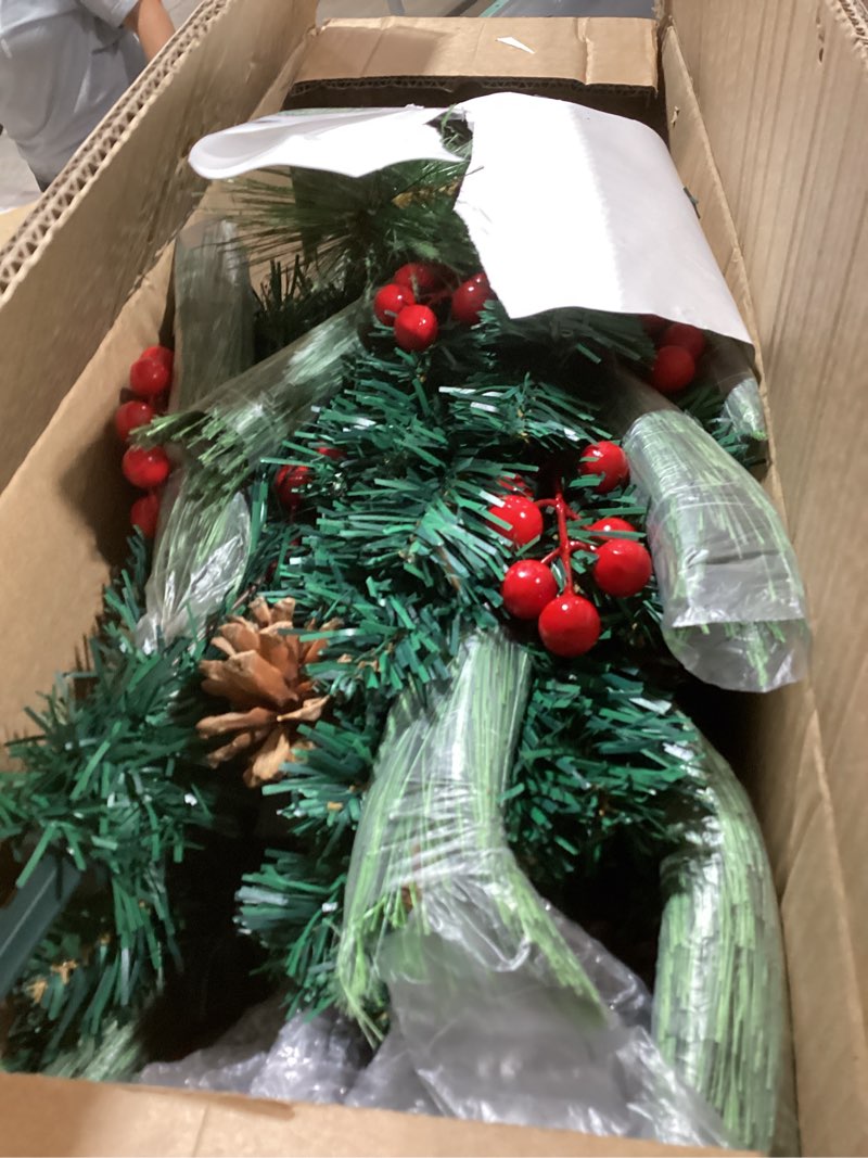 Condition photo showing Good Condition for 2 Pack Christmas Tree,3FT Artificial Christmas Entrance Tree with Ornaments and Lights Battery Oprated,Mini Xmas Trees for Front Door,Pathway, Tabletop, Entryway, Entrance Christmas Decorations