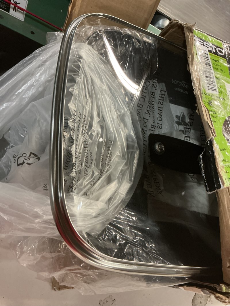 Condition photo showing As Is for Presto 06857 16-inch Electric Foldaway Skillet, Black