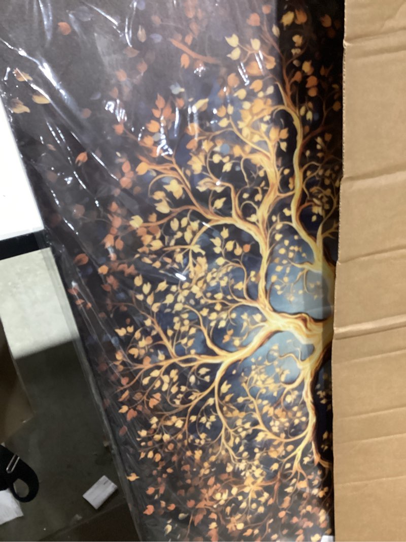 Condition photo showing Good Condition for ouzzlie gold picture wall decor for bedroom tree canvas art black wall art for office dining room large print living room 24"x 48" 24" x 48" light blue