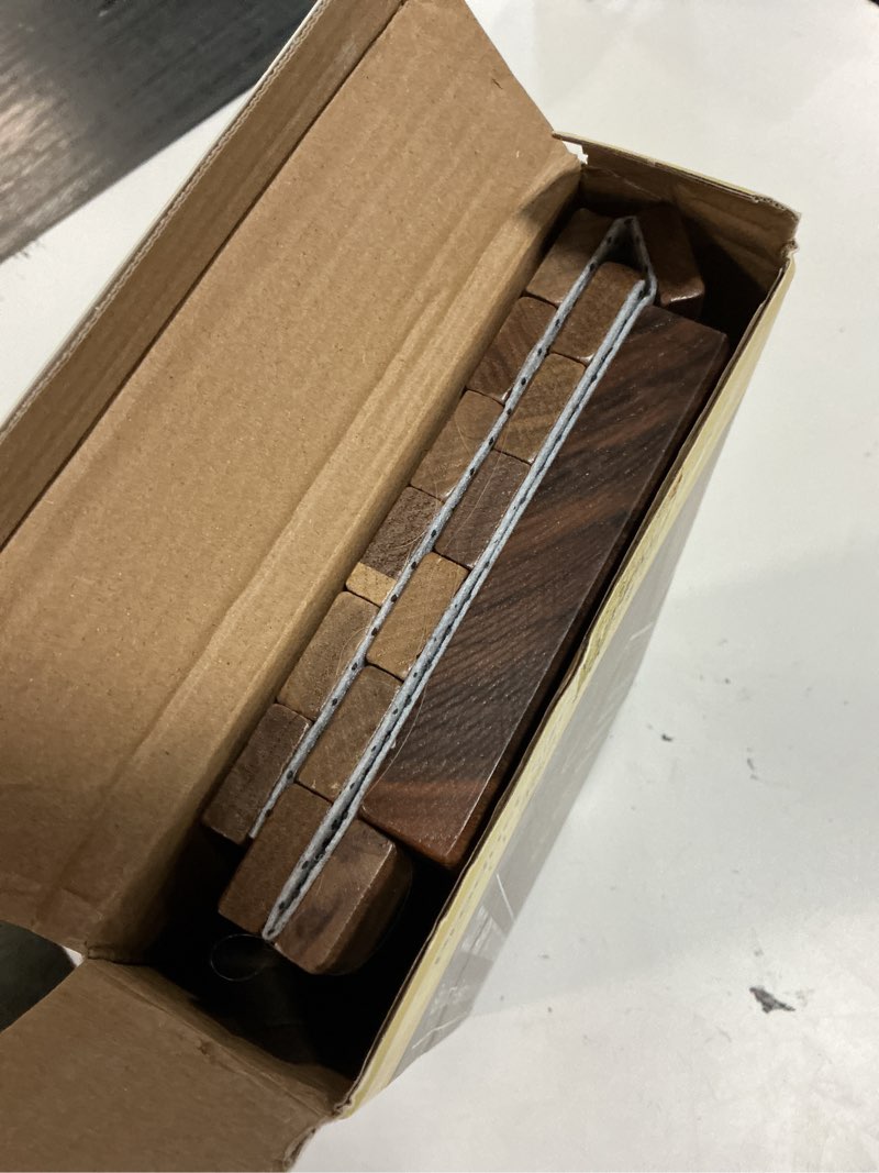Condition photo showing As Is for sofa arm tray,walnut wood folding couch arm trays,sofa armrest tray with anti-slip pad for drinks,snacks,phone,remote control