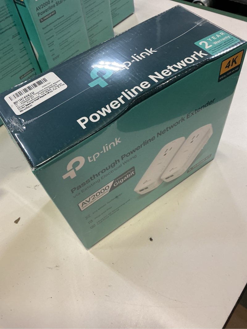 Condition photo showing New/Like New for tp-link av2000 powerline ethernet adapter tl-pa9020p kit - powerline network adapter, passthrough, 2x2 mimo, 2 gigabit ports, ethernet over power, plug pair & play, power saving, free expert help av2000 kit