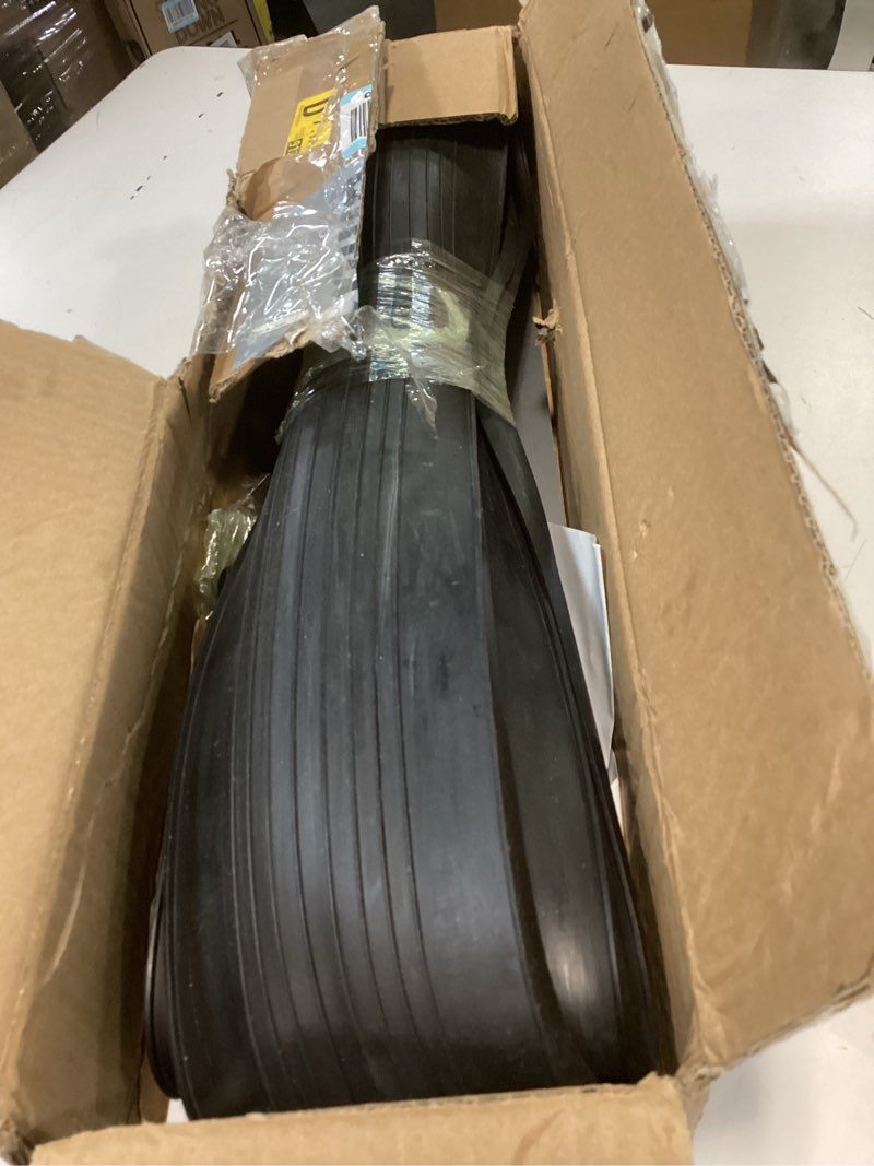 Condition photo showing As Is for Garage Door Seals Bottom Rubber – 8FT EPDM Weatherproof Seal with Pre-Drilled Aluminum Track Retainer Kit, Fits 8-20FT Doors, Rodent Proof, Noise Reducing (1.57" Width, Black) With Aluminum Track - 8 FT