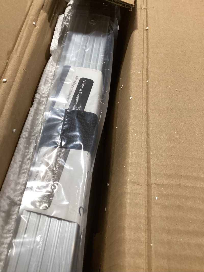 Condition photo showing New/Like New for 20.3 FT Telescoping Ladder with Hooks, Adjustable Multi-Purpose Collapsible Extension with Stabilizers & Wheels, Heavy Duty 330 lbs Max Capacity, Ideal for Home and Outdoor Work, Silver Silver 20.3 FT with hooks