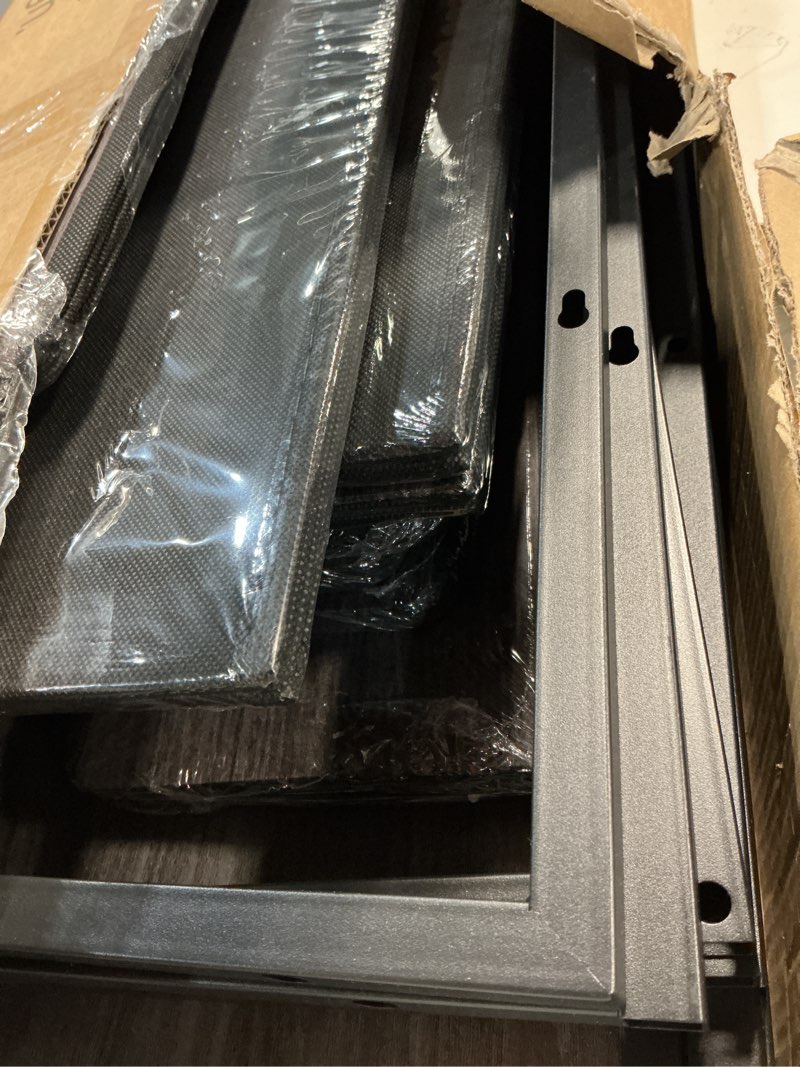 Condition photo showing As Is for Huuger 86.6 Inch Dresser for Bedroom, TV Stand for 65, 75, 85 Inch TV, 15 Fabric Drawer Long Dresser, Large Entertainment Center for Bedroom, Wide Chest of Drawer with Storage, Rustic Brown