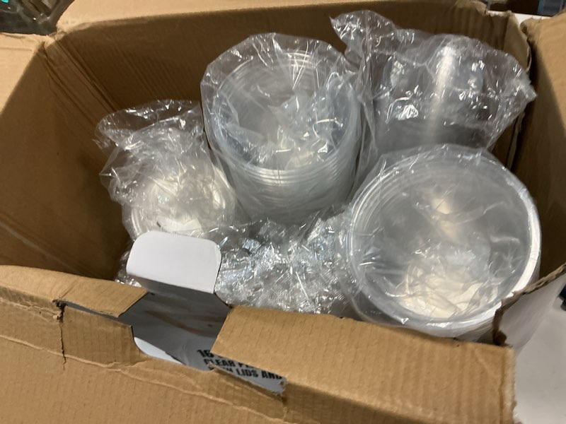 Condition photo showing As Is for Turbo Bee 200 Sets 16 OZ Clear Plastic Cups with Lids and Straws, Disposable To Go Iced coffee cups with lids for Cold Drinks, Smoothie, and Slushie 16 oz.