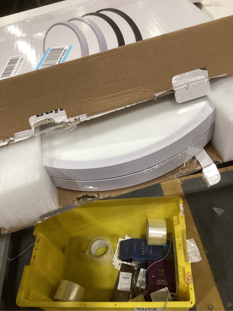 Condition photo showing As Is for 2Pack 16 Inch Dimmable LED Flush Mount Ceiling Light Panel,32W 3480LM,3000K/4000K/6000K CCT Selectable,Ultra Thin Round Black Ceiling Light Fixture for Hallway Kitchen Bedroom Home Office Bathroom Dimmable-16IN-2PACK White