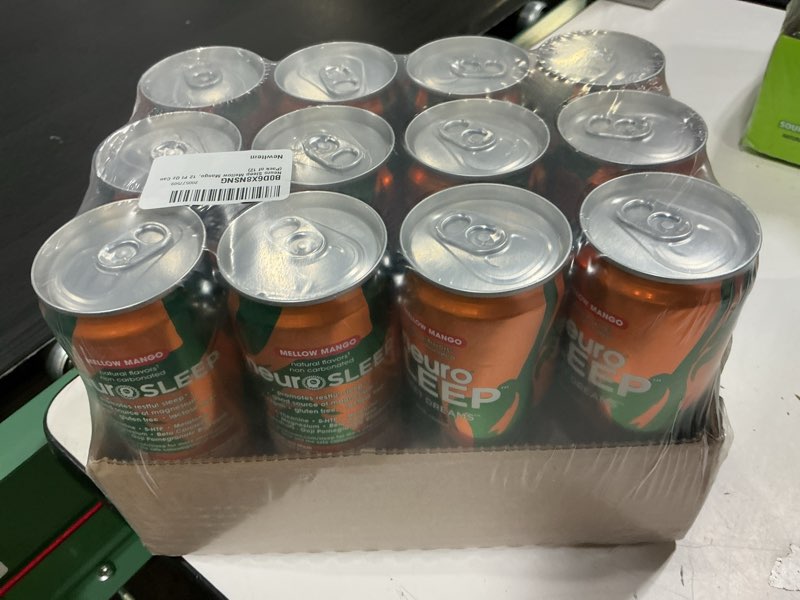 Condition photo showing New/Like New for (bbd 06/03/26)  neuro sleep mellow mango, 12 fl oz can (pack of 12) neuro sleep mellow mango-can