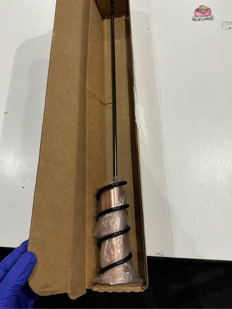 Condition photo showing Good Condition for wcrg copper rain gauge for yard, steel stake - outdoor sprinkler gauges, shatterproof, winter-safe, accurate, decorative - the original floating rain gauge, usa assembled & designed