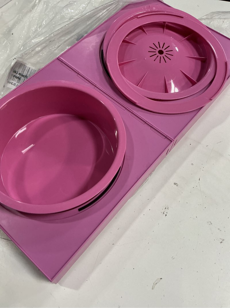 Condition photo showing As Is for xiaz elevated dog bowls large breed raised dogs bowl stand large/medium sized dog slow feeder dogs bowls food water stands 5 heights adjustable 9/11/12/14in pet feeder dish station c-pink new