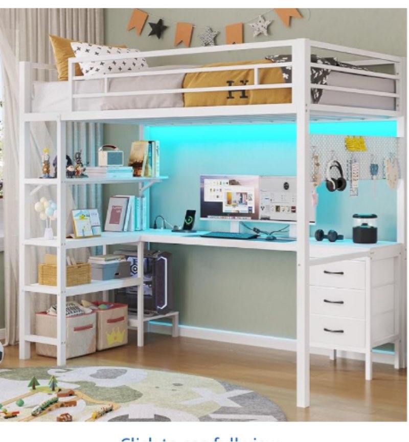 Incomplete box 1 only Bunk Bed With Desk, Drawers And Tru