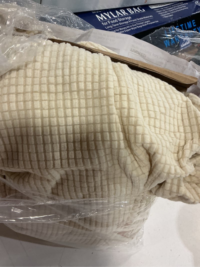 Condition photo showing Good Condition for Turquoize 2 Piece Chair Covers for Living Room Armchair Cover Armchair Slipcovers with Arms Feature Thick Jacquard Fabric (Chair,Biscotti Beige) Armchair Biscotti Beige