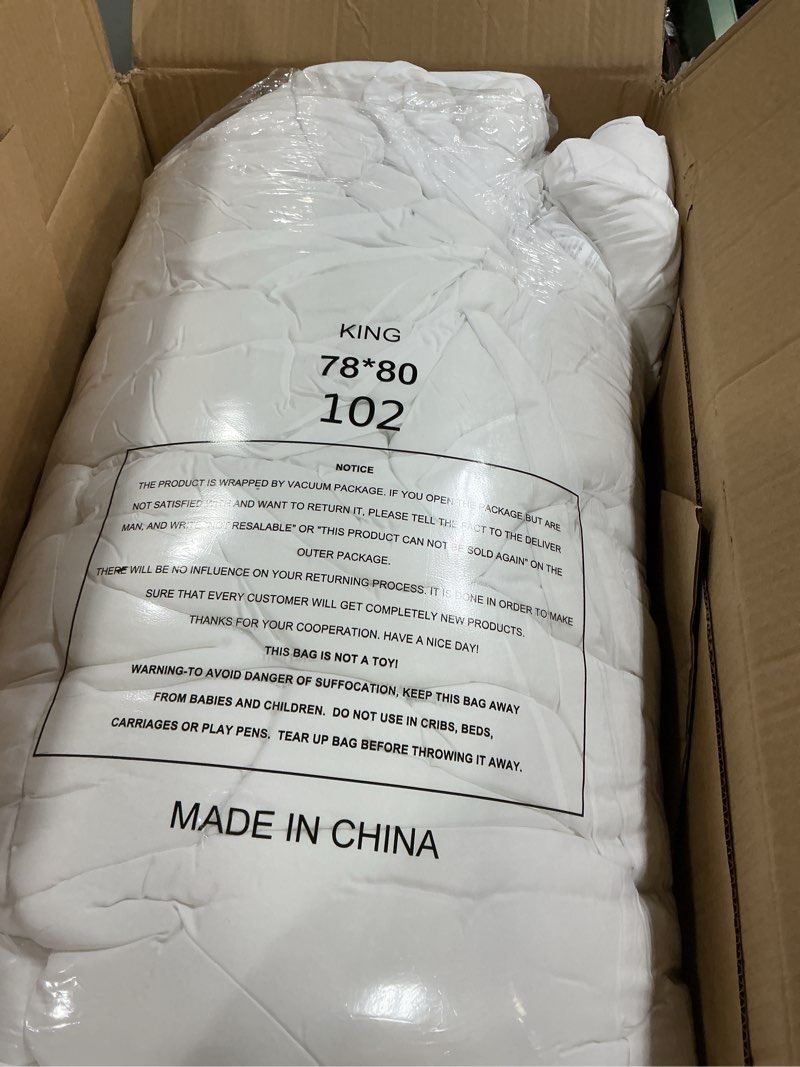 Condition photo showing Good Condition for MASVIS King Size Dual Layer 4 Inch Memory Foam Mattress Topper, 2 Inch Gel Memory Foam and 2 Inch Cooling Pillow Top Mattress Pad Cover for Back Pain, Medium Support King 2"Memory Foam+2"Mattress Topper