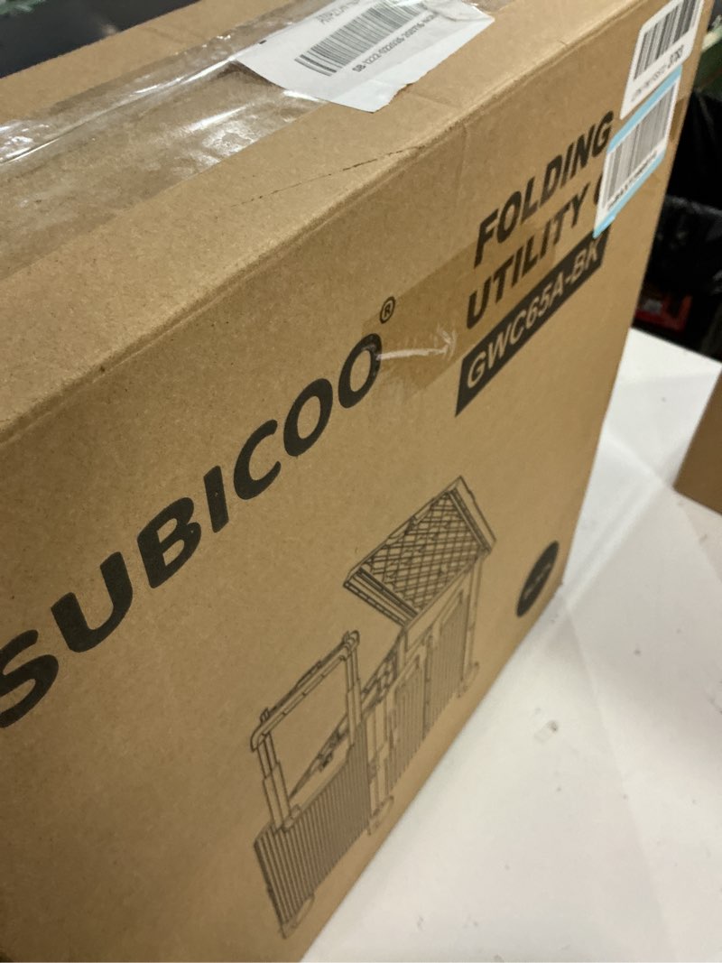 Condition photo showing Good Condition for Folding Utility Cart Portable Rolling Crate Handcart Shopping Trolley Collapsible Tool Box, with Lid, on Rotate Wheels, for Grocery, Shopping, Office, Teacher, Camp,File (Black)